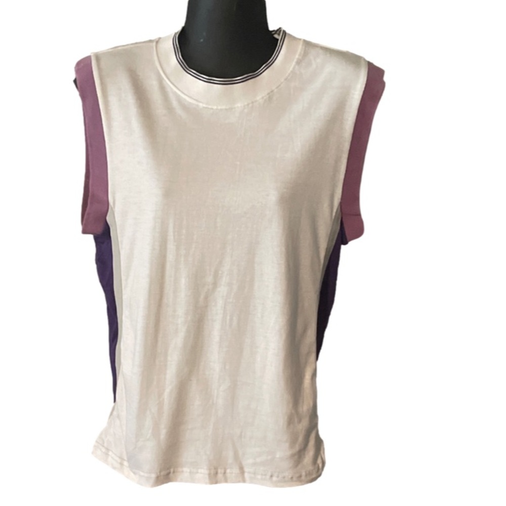 Size 12/14 Ur It white purple gray sleeveless Grand Slam tennis tank top